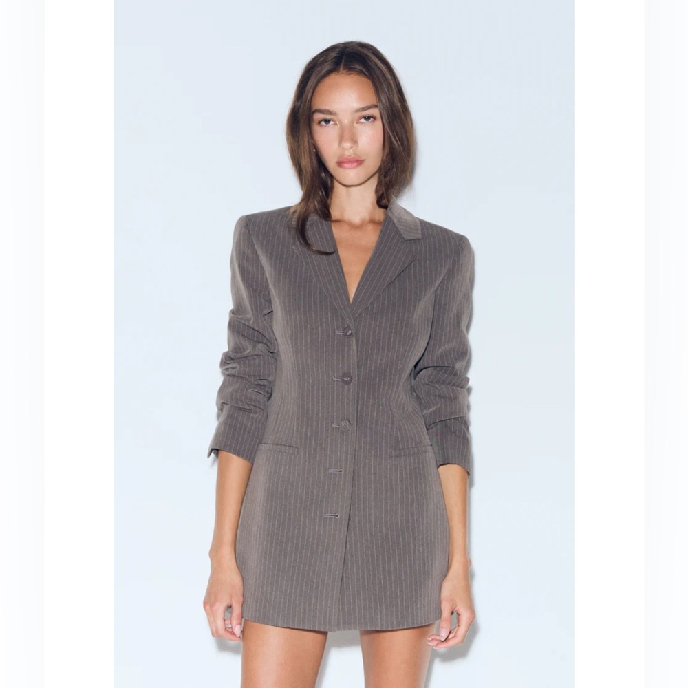 Amanda Uprichard Peralta Blazer Romper in Slate